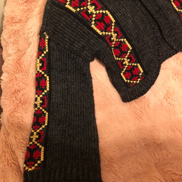 Beautiful INC by Macys gray red and light yellow sweater cardigan - Picture 7 of 7